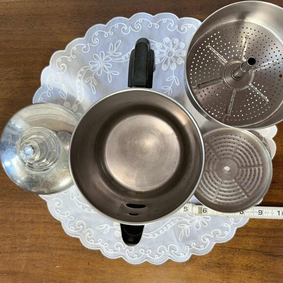 Vintage Revere Ware 1801 copper-clad stainless steel coffee pot / percolator - Picture 6 of 10